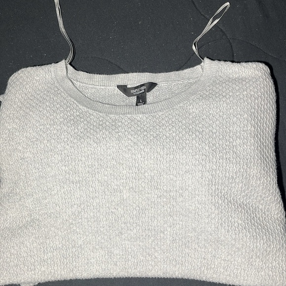 Simply Vera Vera Wang Women’s Textured Sweater - Size L, Gray - Picture 2 of 7